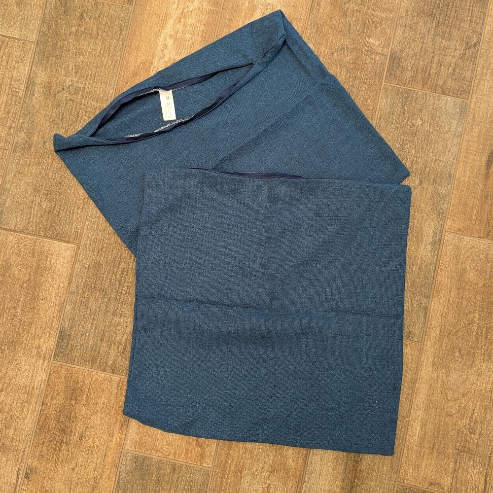Blue Straight-Leg Pants